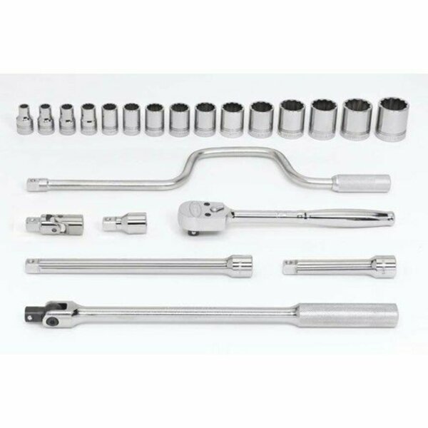 Williams Socket/Tool Set, 22 Pieces, 12-Point, 1/2 Inch Dr JHWWSS-22F